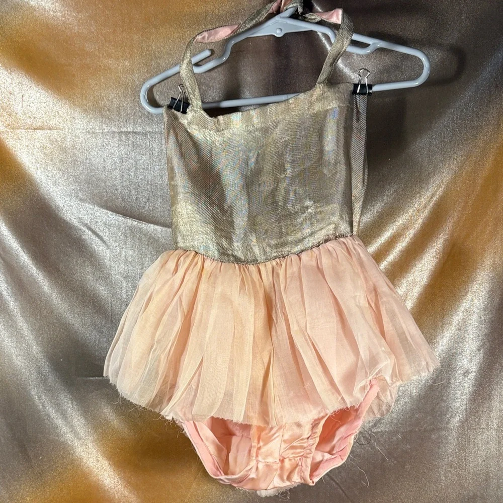 Vintage ballerina bespoke Sparkling Gold and Pink Kids Costume see pics B1